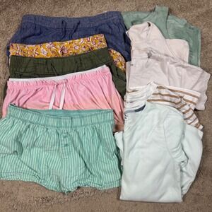 Lot of 10 Women's Shorts Tshirts Tanks Sleepwear Lounge Bottoms Size XS-Small